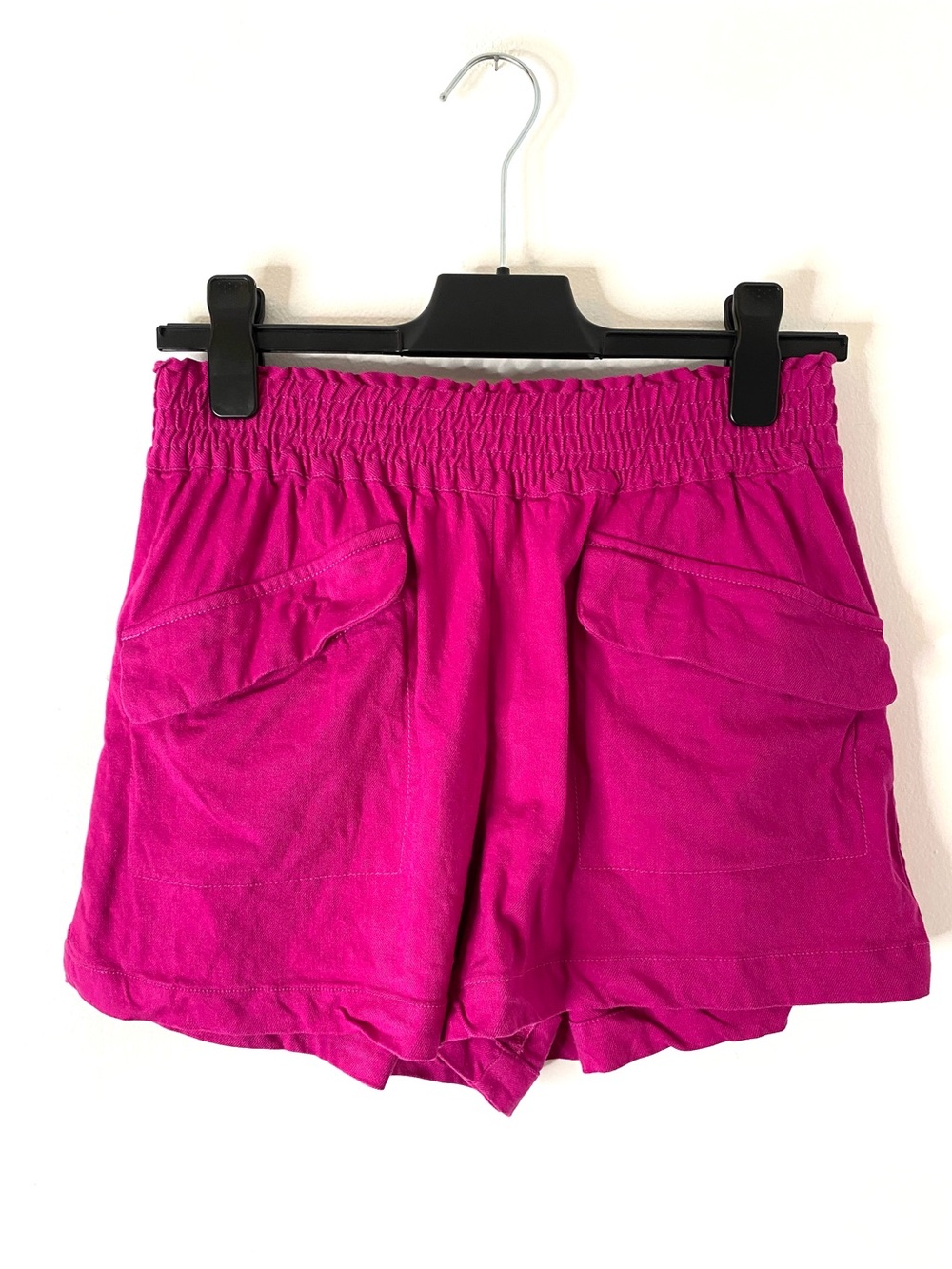 Maeve Anthropologie Hot Pink Linen Blend Pull On Utility Pocket Shorts